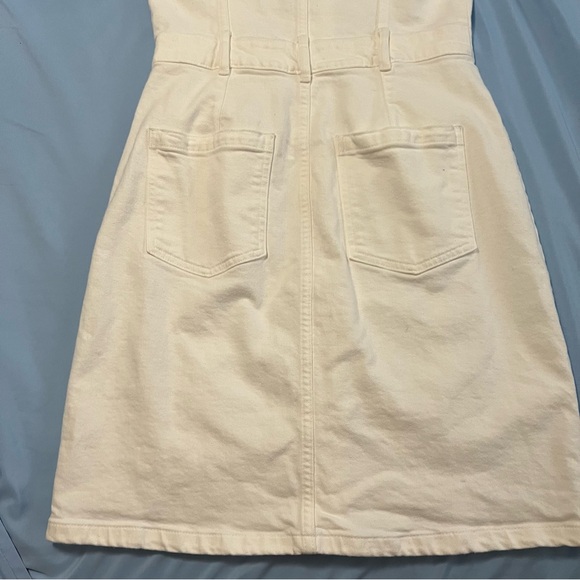 GAP Cream White Jean Button-Front Mini Dress Size 6 - Picture 8 of 9